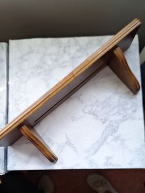 Wooden Wall Shelf with Pegs - Light Brown